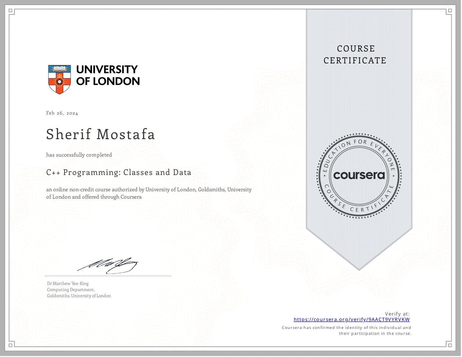 C++ Programming: Classes and Data